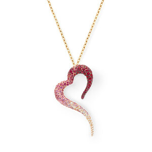 VANIA LELES-Amor-18+Karat-Rose+Gold-White+Diamonds-Ruby-Pink+Sapphires-Pendant-front