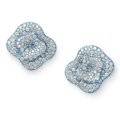 VANIA LELES-Kilimanjaro-18+Karat-White+Gold-White+Diamonds-Titanium-Earrings-Double
