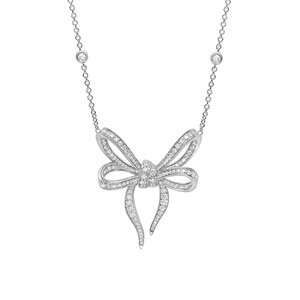 VANIA LELES-Lyla's+Bow-18+Karat-White+Gold-White+Diamonds-Pendant