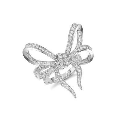 VANIA LELES-Lyla's+Bow-18+Karat-White+Gold-White+Diamonds-Ring