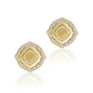 VANIA LELES-The-Nile-18+Karat-Yellow+Gold-White+Diamonds-Stud+Earrings