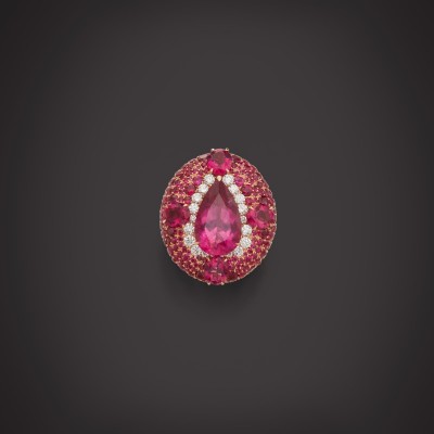 #VANLELES #Rubellites #rubies #round brilliant diamonds #rubis #diamants
