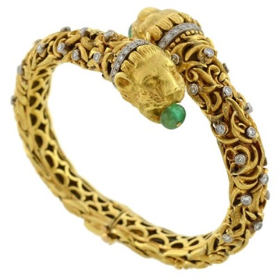 ZOLATAS_Diamond_Emerald_Lion_Bracelet