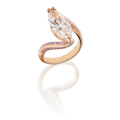 JACOB'S JEWELERY Ohanes Agopian- #Ring #Gold #WhiteDiamond #PinkDiamonds