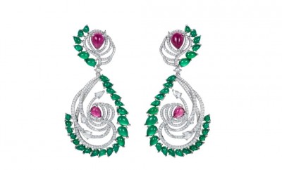 SATTA MATTURI #Earrings #rubellite #diamonds #emeralds