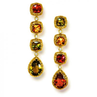ALEX SOLDIER #Earrings #Tourmalines #Diamonds