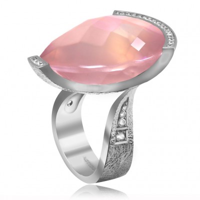 ALEX-SOLDIER #Ring #Pink Quartz #Diamonds
