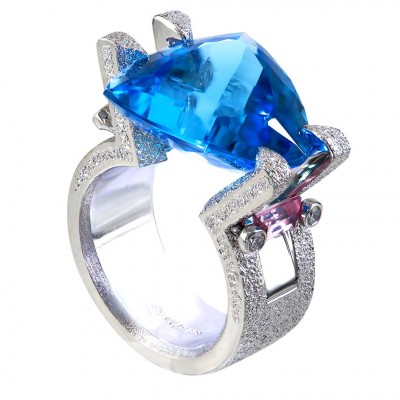 #ALEX-SOLDIER #Swiss-Blue-Topaz #Tourmaline #Diamond