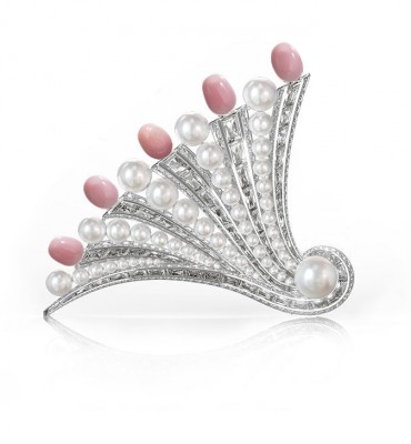 ASSAEL#Natural-Conch-Pearl#diamonds#Brooch