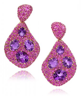 #CELLINI #Amethyst #Earrings #Pink Sapphires