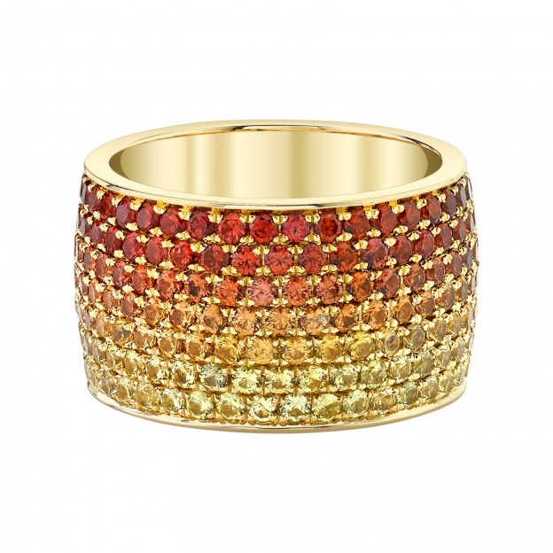 #EMILY P WHEELER #Sunrise Ombre Ring #orange sapphires #yellow sapphires #saphirs jaunes #saphirs roses