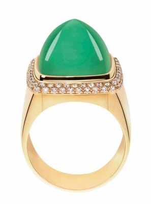 #FRED#Chrysoprase#Ring#Diamonds
