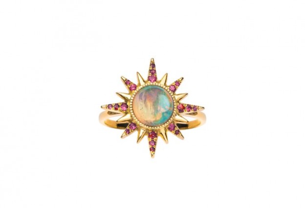 #JENNY DEE #ElectraMaximaRing #18KGold #EthiopianOpal #Rubies