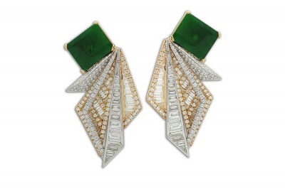 #KAVANT&SHARAT #Earrings #OrigamiCollection #Jade #Jadeite #Diamonds