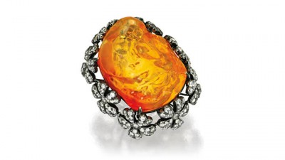 #SIFEN CHANG #18 Karat Blackened Gold #Fire Opal #Diamond #Ring #Opale de feu #diamant