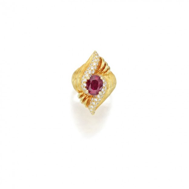 #HenryDunay #Gold #ruby #diamonds #Ring