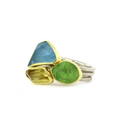 #MaryMargoni #Aquamarine #Peridot #GoldenBeryl #Ring #Gold