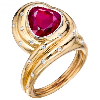 #Paul-Flato #Diamonds #Ruby #Ring
