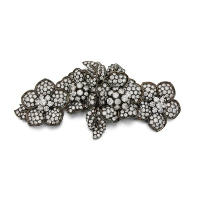 #REPOSSI #Blackened Gold and Diamond Clip-Brooch
