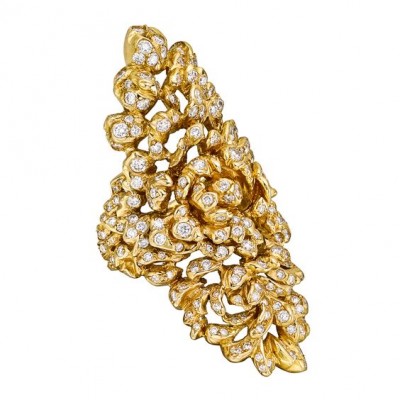 #REPOSSI #Gold #Diamond #Foliate Cocktail Ring #Diamant