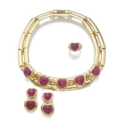 #REPOSSI #Ruby #Gold #parure