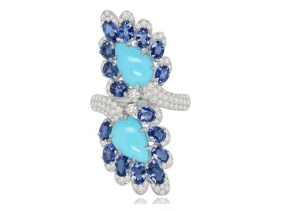 SUTRA #Turquoises #WhiteGold #Sapphires #Diamonds #Ring