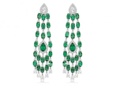 #SUTRA #WhiteGold Emeralds #Diamonds #Earrings