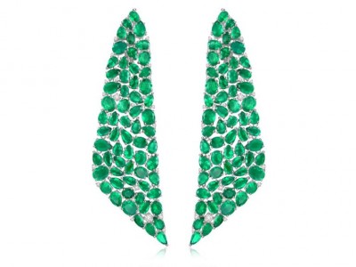 #SUTRA #WhiteGold #Emeralds #Diamonds #Earrings