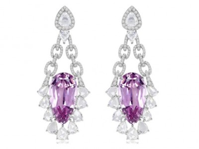 #SUTRA #WhiteGold #Kunzite #Diamonds #Earrings