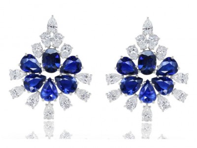#SUTRA #WhiteGold #Sapphires #Diamonds #Earrings