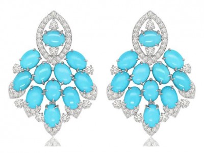 SUTRA #WhiteGold #Turquoises #Diamonds #Opals #Earrings