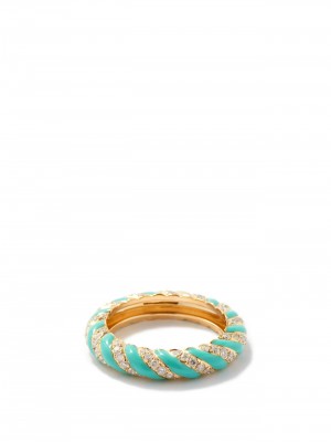 #YVONNE LEON #Turquoise #Enamel #Diamonds #Email #Diamants