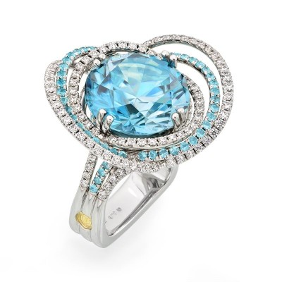 #COFFIN AND TROUT #Bluez Zircon #diamond #ring #gold