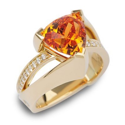 #COFFIN AND TROUT #Spessartite Garnet #Diamonds #18K Roseold