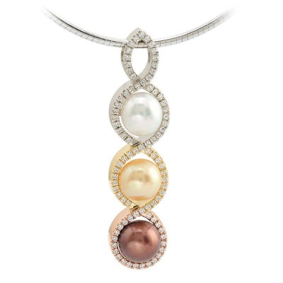 #COFFIN AND TROUT #pearls #diamonds #pendant #gold