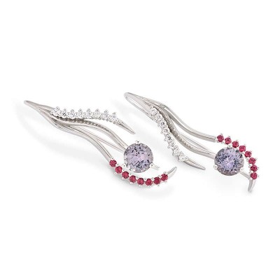 #COFFIN AND TROUT #spinels #diamonds #earrings #platinum