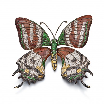 #DICKSON YEWN #Broche #brooch #diamants diamonds #Yellow sapphires #saphirs jaunes #Tsavorite