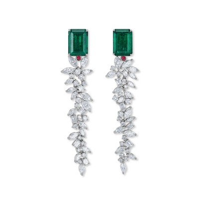 #GUBELIN #jewellery #lMystical Garden #Earrings #Colombian Emeralds #Rubies #Diamonds