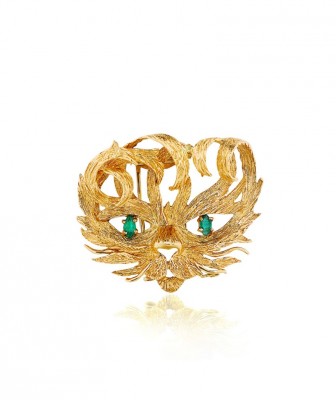 #HERMES #Broche #or #émeraudes #'Mistigri' #Gold #diamond #brooch