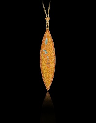 #JENNIFER RABE #Pendant and Brooch #18 karat Yellow Gold #Spessartite Garnets