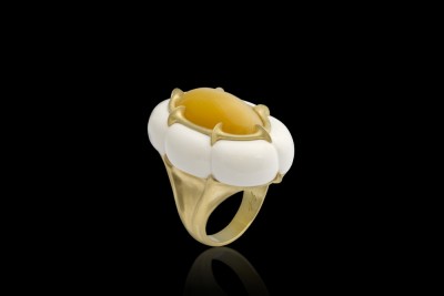 #JENNIFER RABE #Ring #18 karat Yellow Gold #catseye Opal #Cochalon