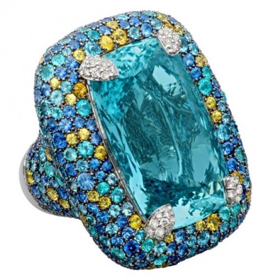 #MARGOY MC KINNEY #Coctail ring #Aquamarine