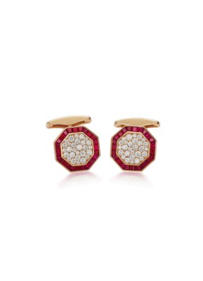#William and Son #rubies #diamonds #Cuffilinks