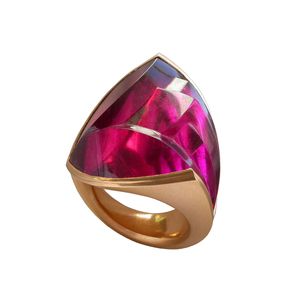 #CHARLOTTE DE SYLLAS #Gold Fine Lace Ring #Ruby #Diamonds
