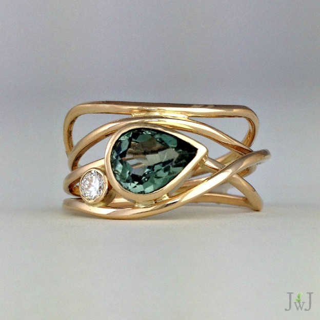 #JEANETTE WALKER #Green-Tourmaline #Horizon-Ring