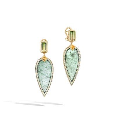 #JOHN HARDY #Earrings #Emerald #bi-color Tourmaline #pavé-set Peridots #Tsavorites #yellow Sapphires #champagne Diamonds