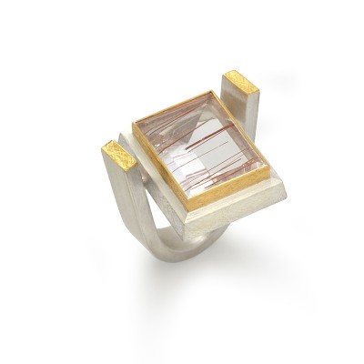 #JOSEF KOPPMANN #Gold-and-Silver #Ring #Rutilated quartz