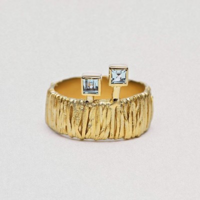 #KARBISKI #Blue Topaz #Gold #Ring #Topaze Bleue #Sky blue #Bague