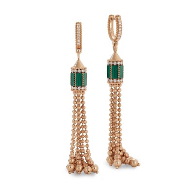 #ROBERTO COIN #earrings #diamonds #malachite #boucles d'oreilles #diamants blancs