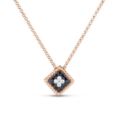 #ROBERTO COIN #pendent #Black-diamonds #White-princess-diamonds #pendentif #diamants noirs #diamants blancs